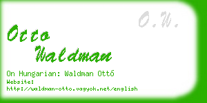 otto waldman business card